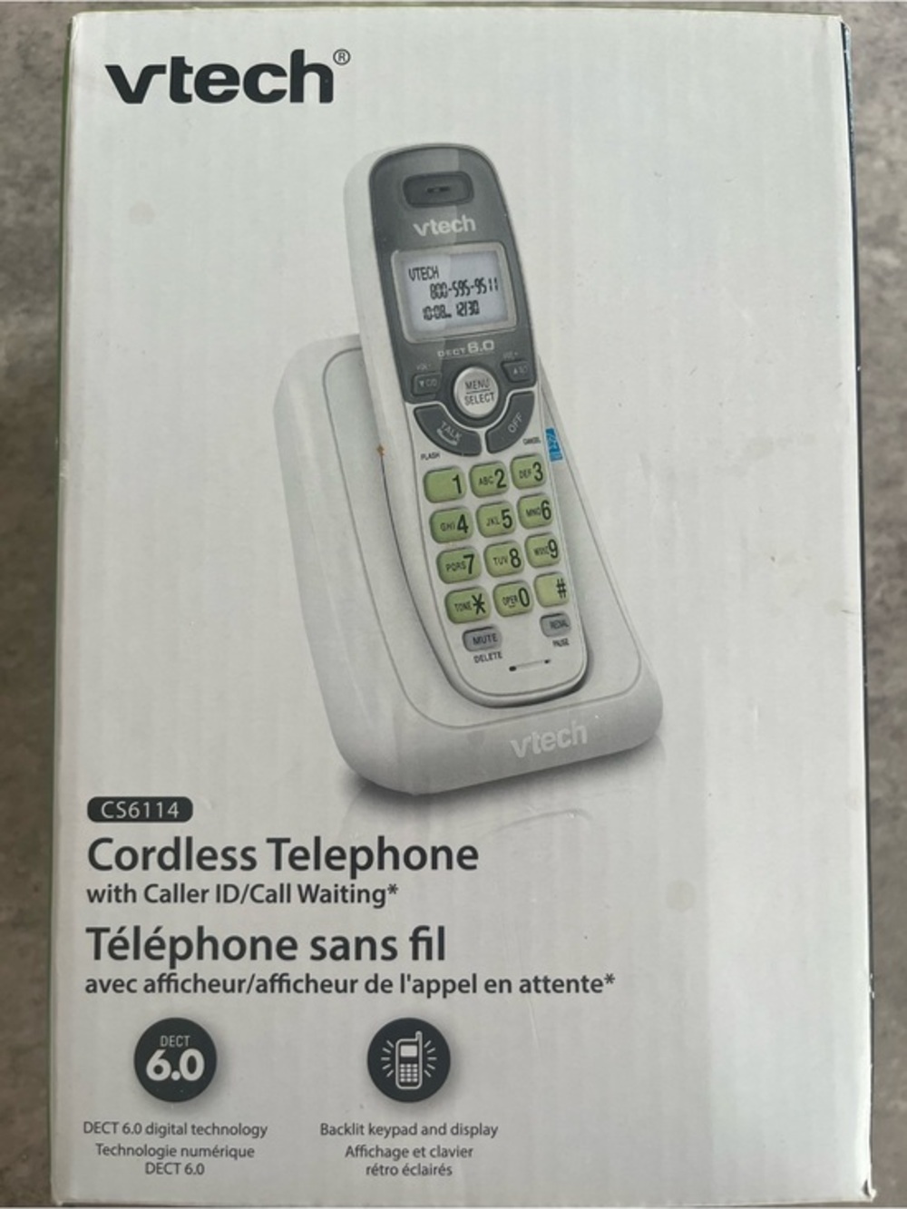 VTech CS6114 Cordless Telephone in White and Green